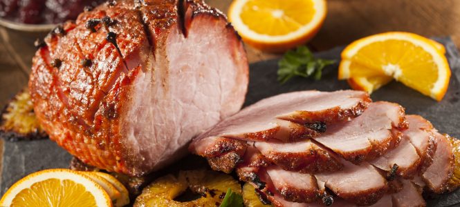 Orange and Pepper Jelly Glazed Double Smoked Ham – Thankful It’s Thanksgiving! Series Traditional Sliced Honey Glazed Ham Ready for the Holidays